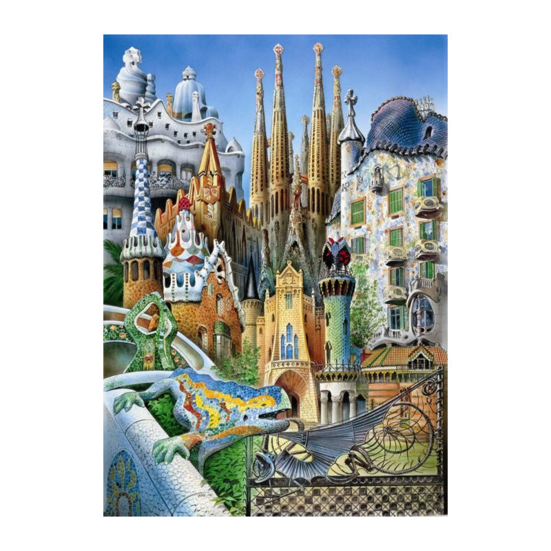 Educa Gaudi koliažas Miniatūra 1000 detalių