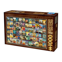 Dtoys Kelionių koliažas/Vintage Collage - Travel 1000 detalių
