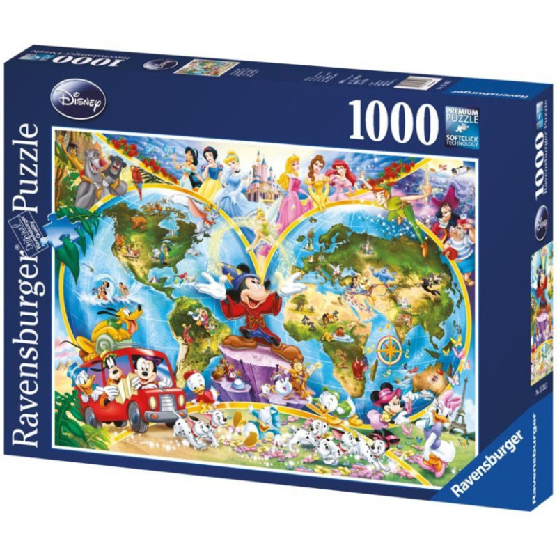 Ravensburger Disney Pasaulio žemėlapis 1000 detalių