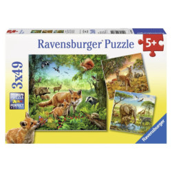 Ravensburger Žemės gyvūnai 3*49 detalių