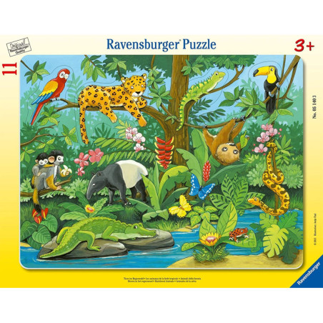 Ravensburger Rėmo dėlionė Atogrąžų miškų gyvūnai 11 detalių
