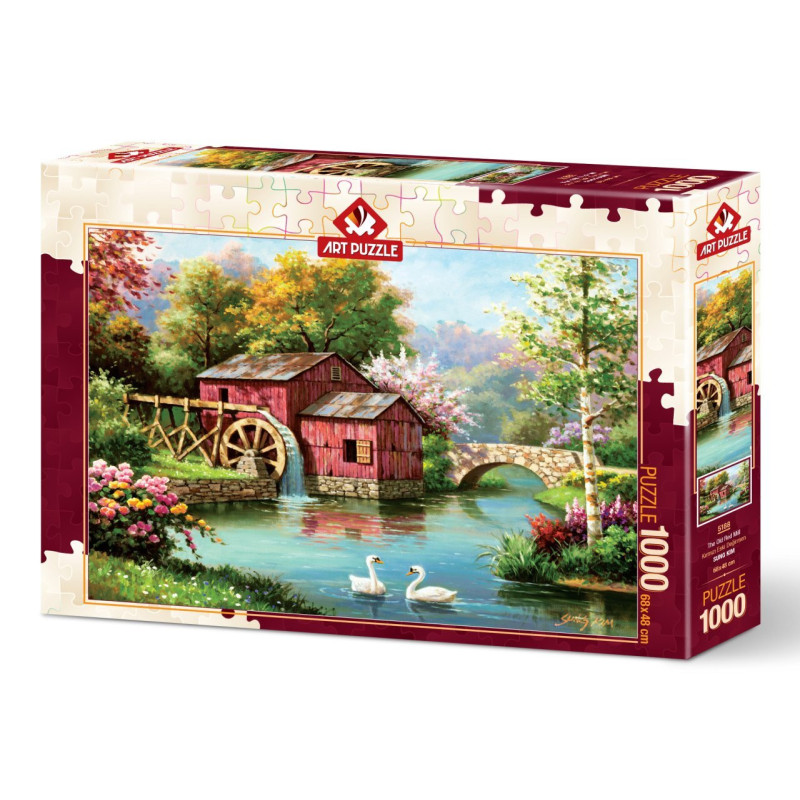 Art puzzle Senas raudonas malūnas/ Red old mill 1000 detalių