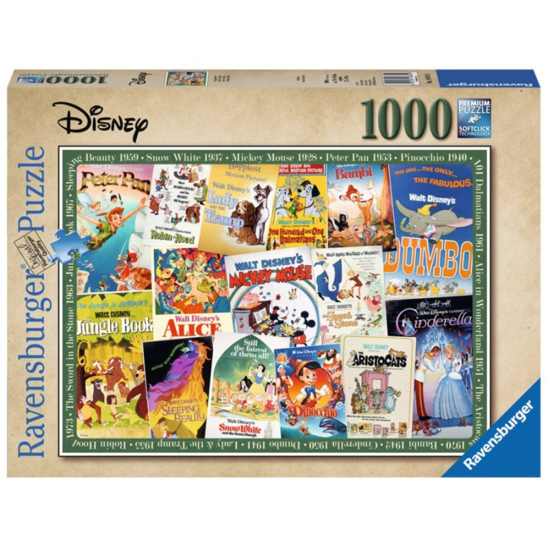 Ravensburger Senieji Disney plakatai/Vintage Poster 1000 detalių